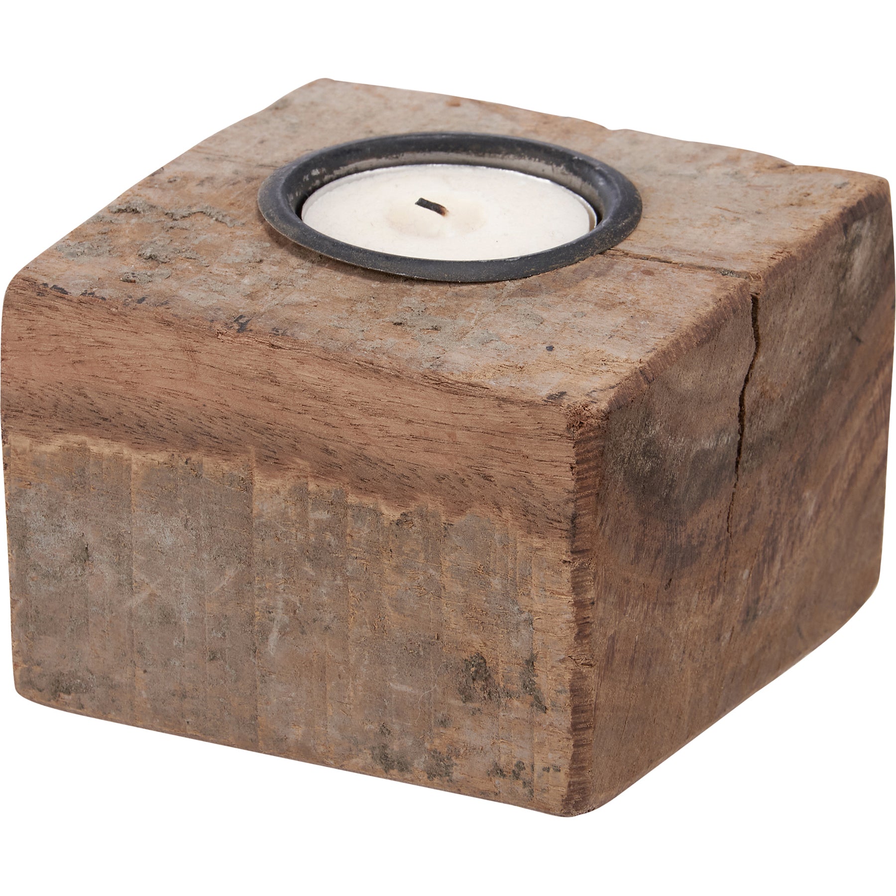 Wood Block Candle Holder detail view