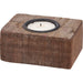 Wood Block Candle Holder with candle detail