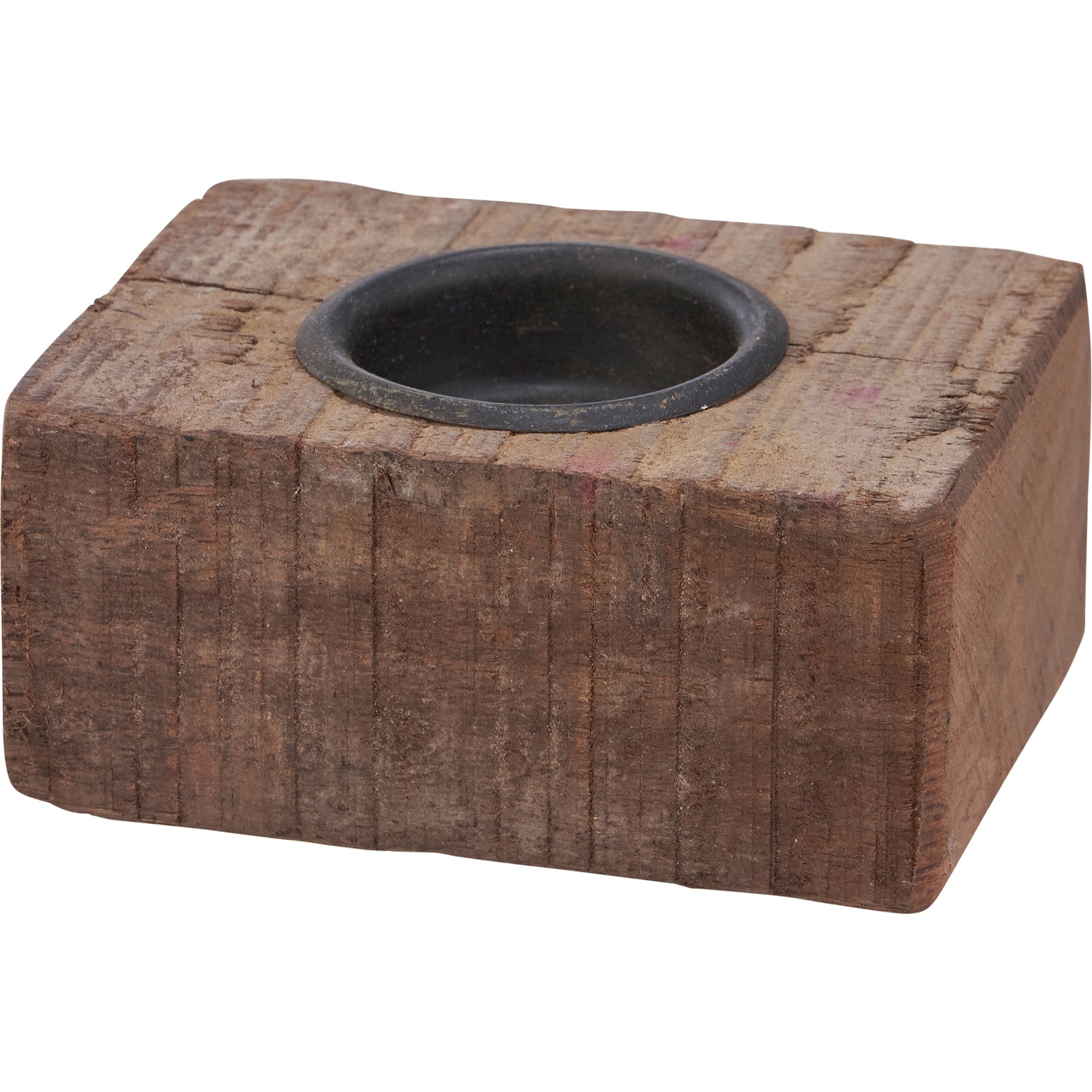 Wood Block Candle Holder closeup
