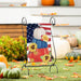 Evergreen American Pumpkin Stack suede garden flag, full view