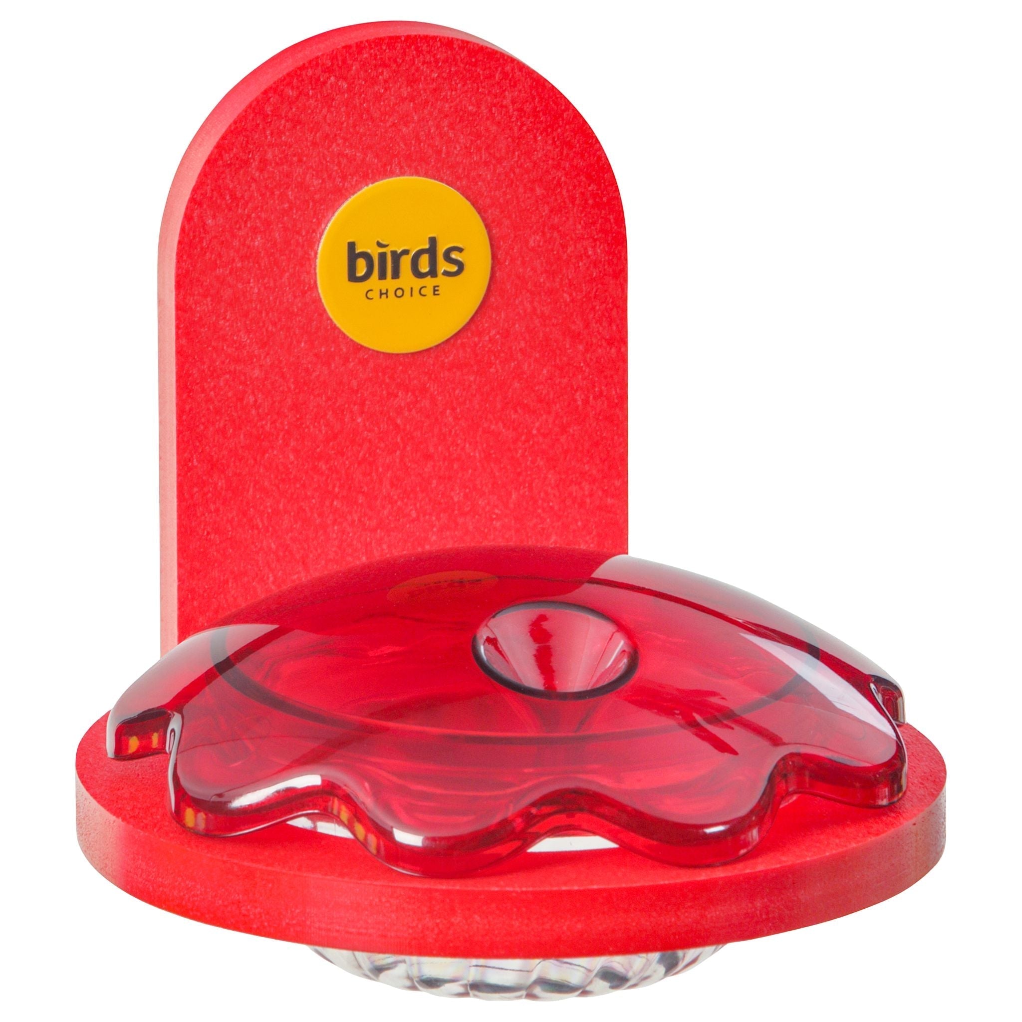 Red Recycled Plastic Window Mount Hummingbird Feeder - detail view