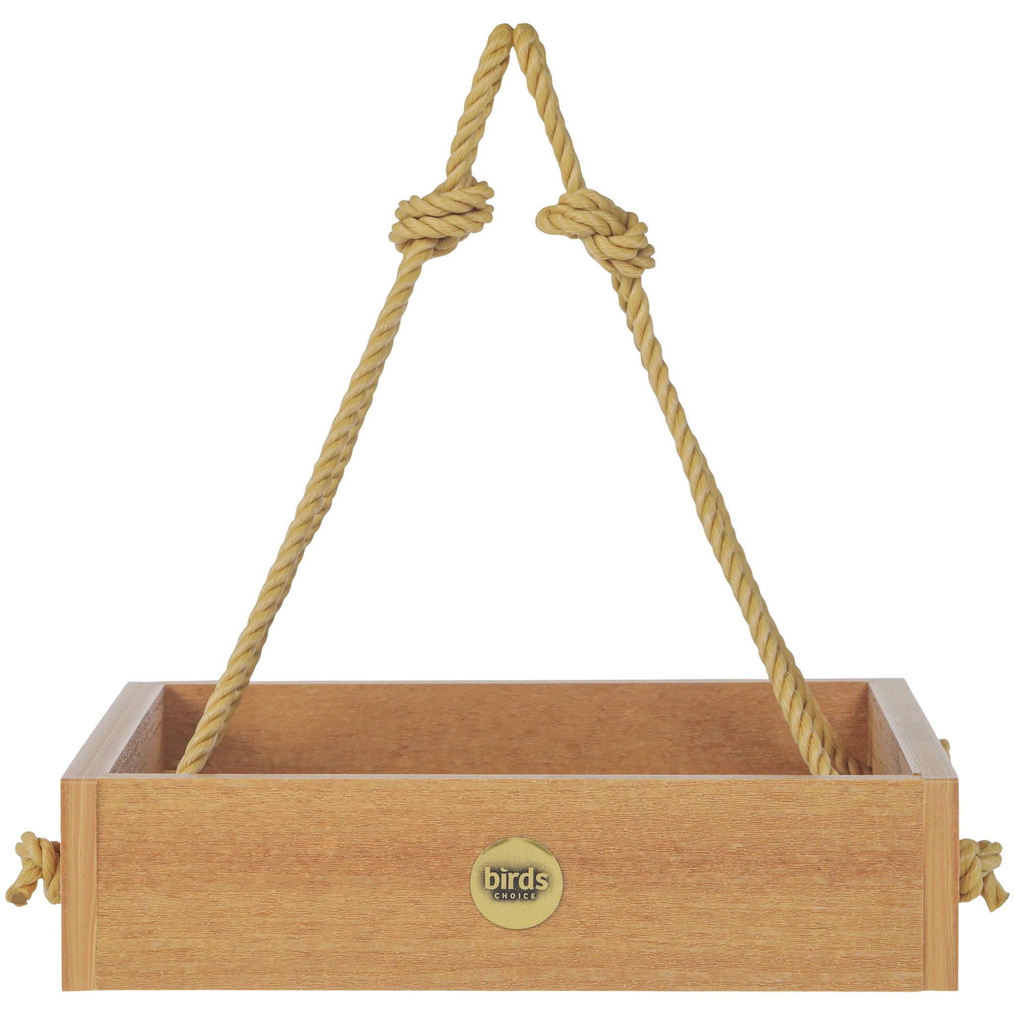Modern Farmhouse Small Hanging Platform Feeder in Natural Teak - view 2