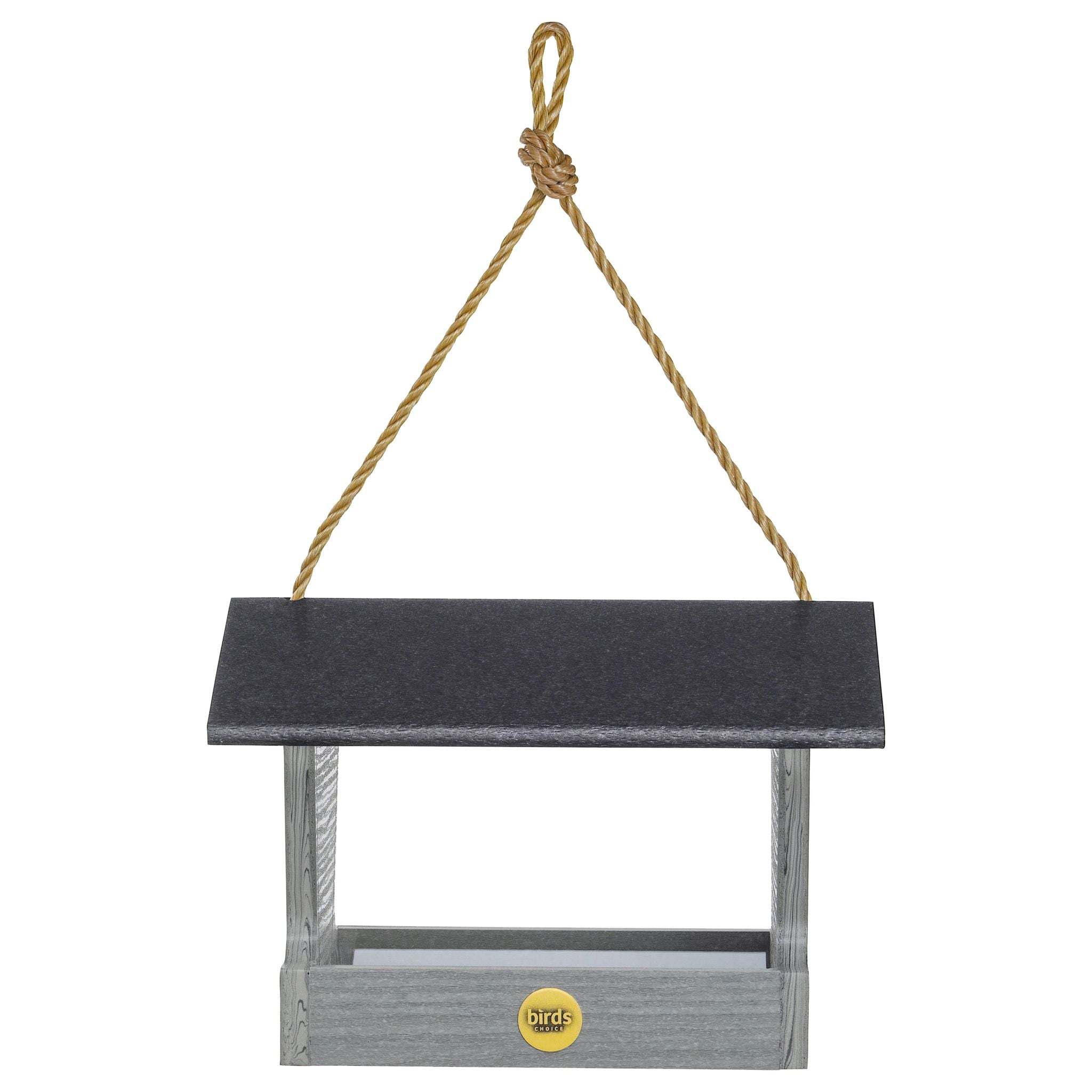 Modern Farmhouse Medium Hopper Feeder in Driftwood - side view