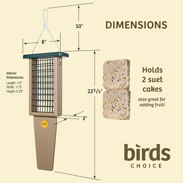 Birds Choice Double Cake Suet Feeder Green Roof