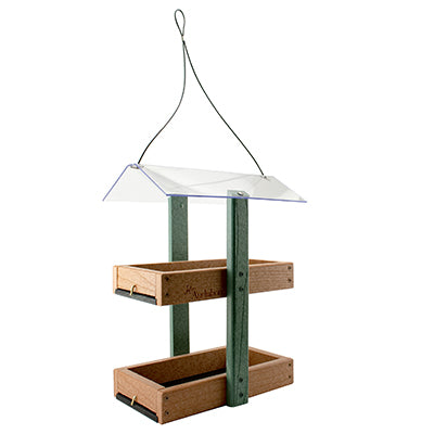 Going Green Double Platform Feeder - Green/Tan
