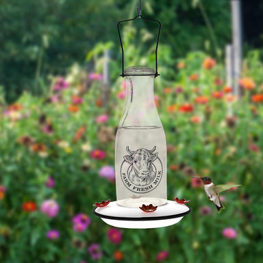 WoodLink Milkhouse 24 oz Glass Hummingbird Feeder