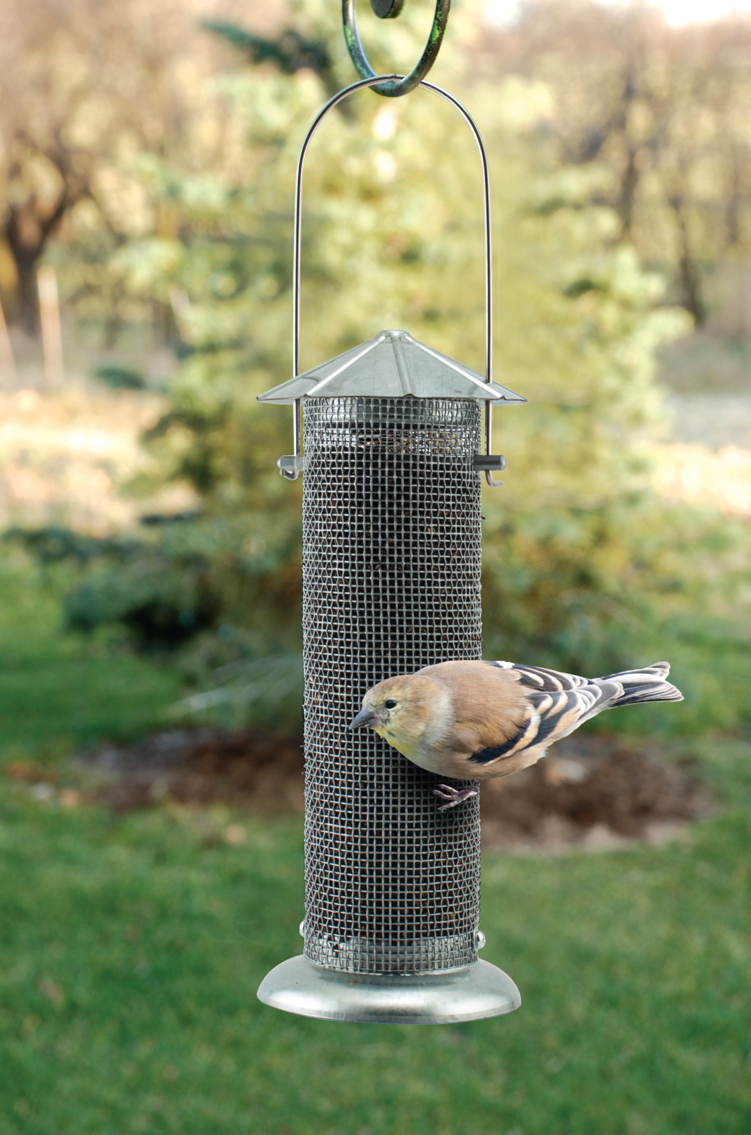 WoodLink Rustic Farmhouse Galvanized Silo Nyjer Feeder