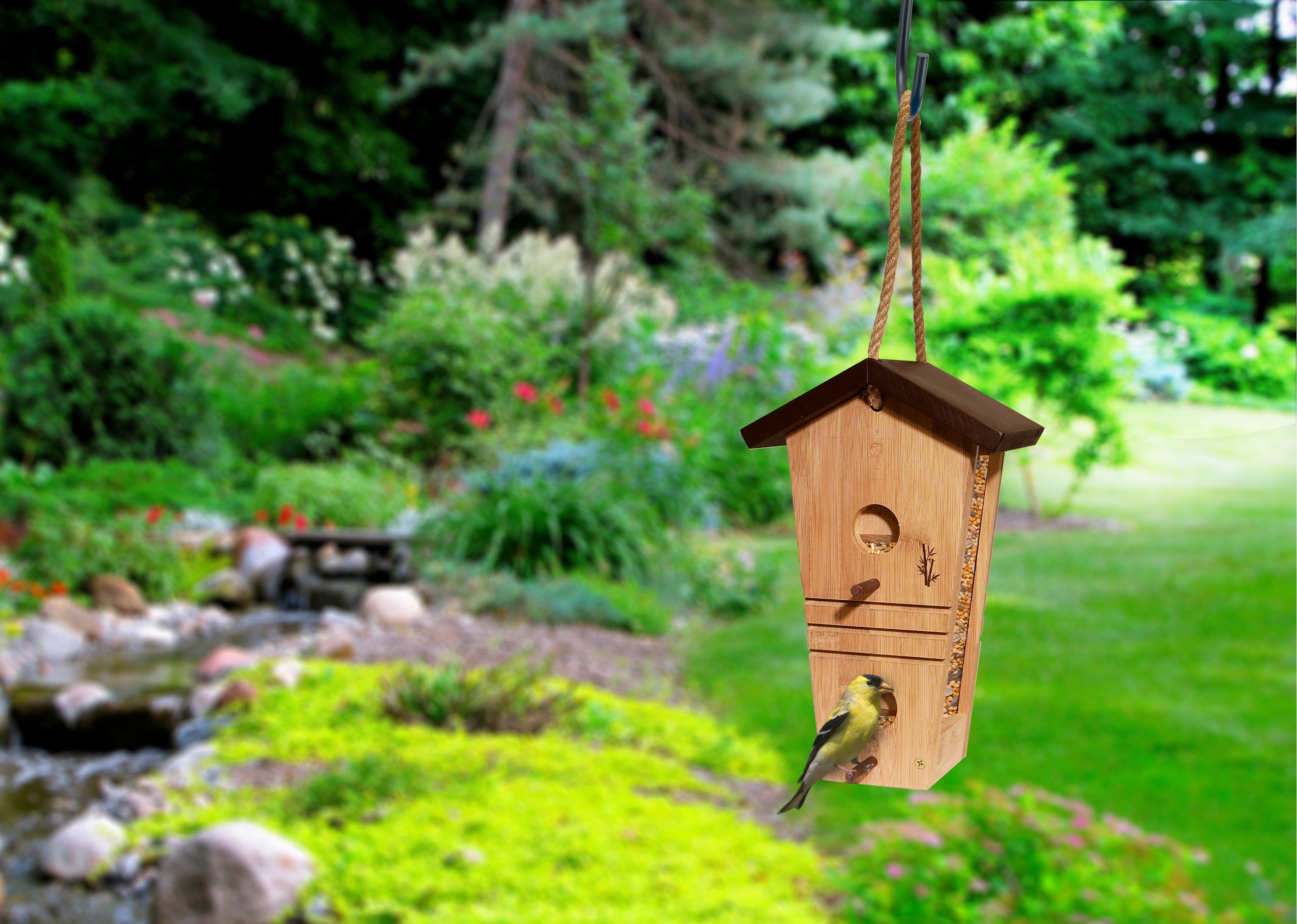 WoodLink Ultimate Bamboo Tall Hopper Bird Feeder