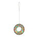 Evergreen Mosaic Glass Fly-Thru Feeder, hanging in garden