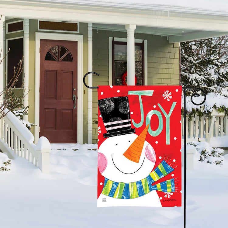 Joy Snowman Garden Flag