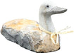 8 inch Rusted Basalt Duck stone statue dimension reference