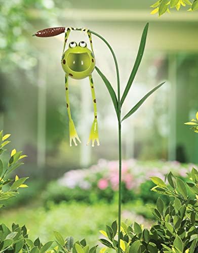 Sunset Vista Froggy Solar Garden Stake, solar light detail close-up