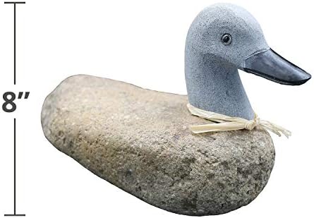 6 inch Boulder Duck stone statue dimension reference