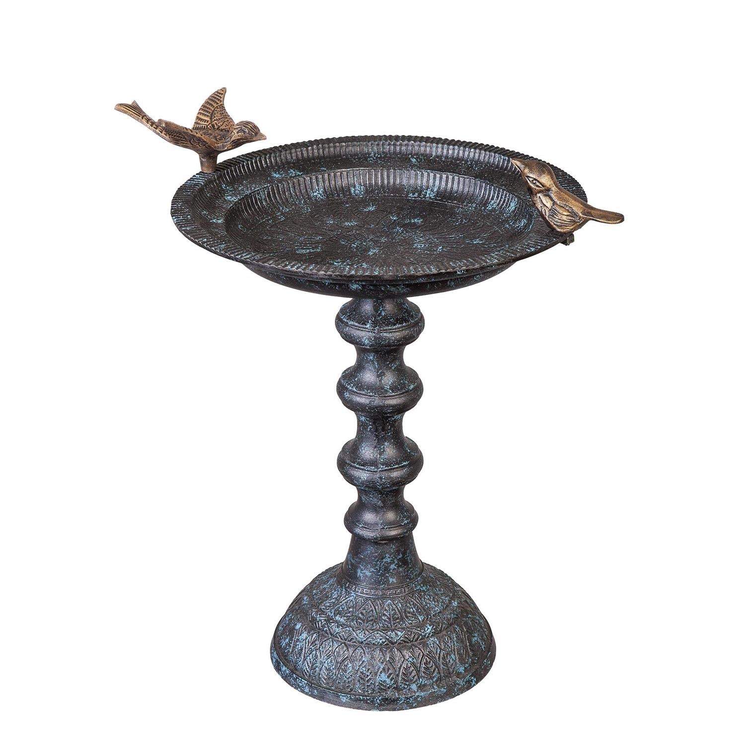 Cottage Garden Birdbath - Cast Aluminum w/ Pedestal