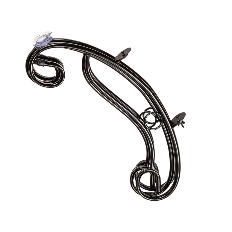 Evergreen Curlicue metal bird bath stand, alternate view