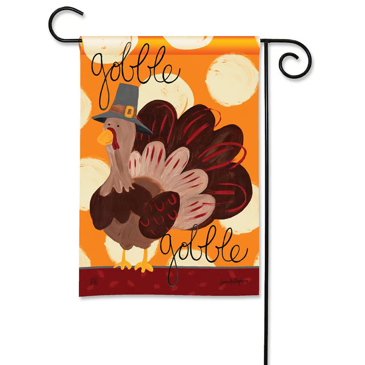 Gobble Glam Garden Flag