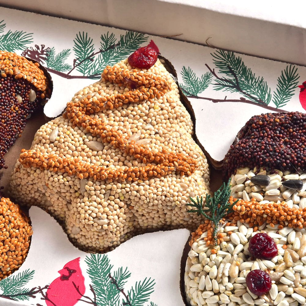 Christmas Shapes seed ornament, close-up detail