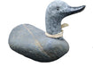 4 inch Boulder Duck hand-carved natural stone garden statue by Stone Age Creations