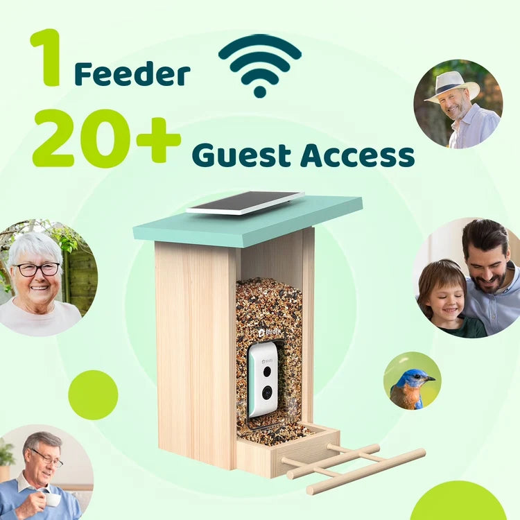 Birdfy Solar 1080P Smart Birdfeeder Camera Cyan
