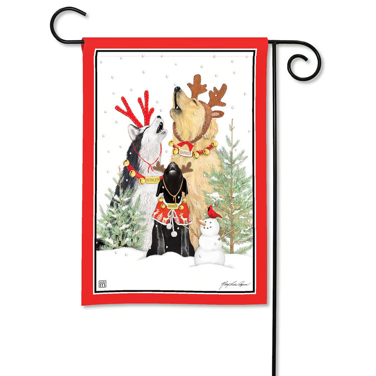 Caroling Dogs Garden Flag