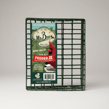 Neat Feeder XL - studio view of vinyl-coated steel basket with hanging chain