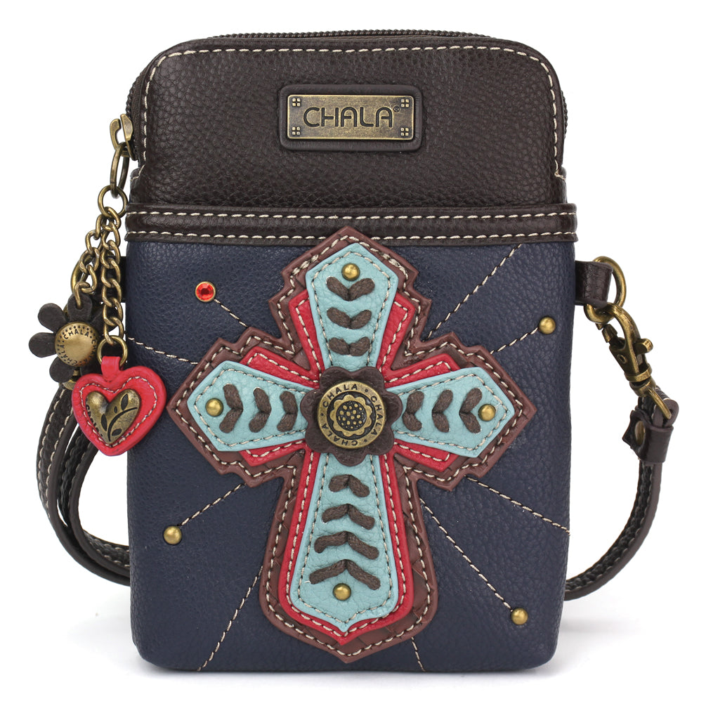 Chala Cellphone Xbody crossbody wallet - Chevron Cross design