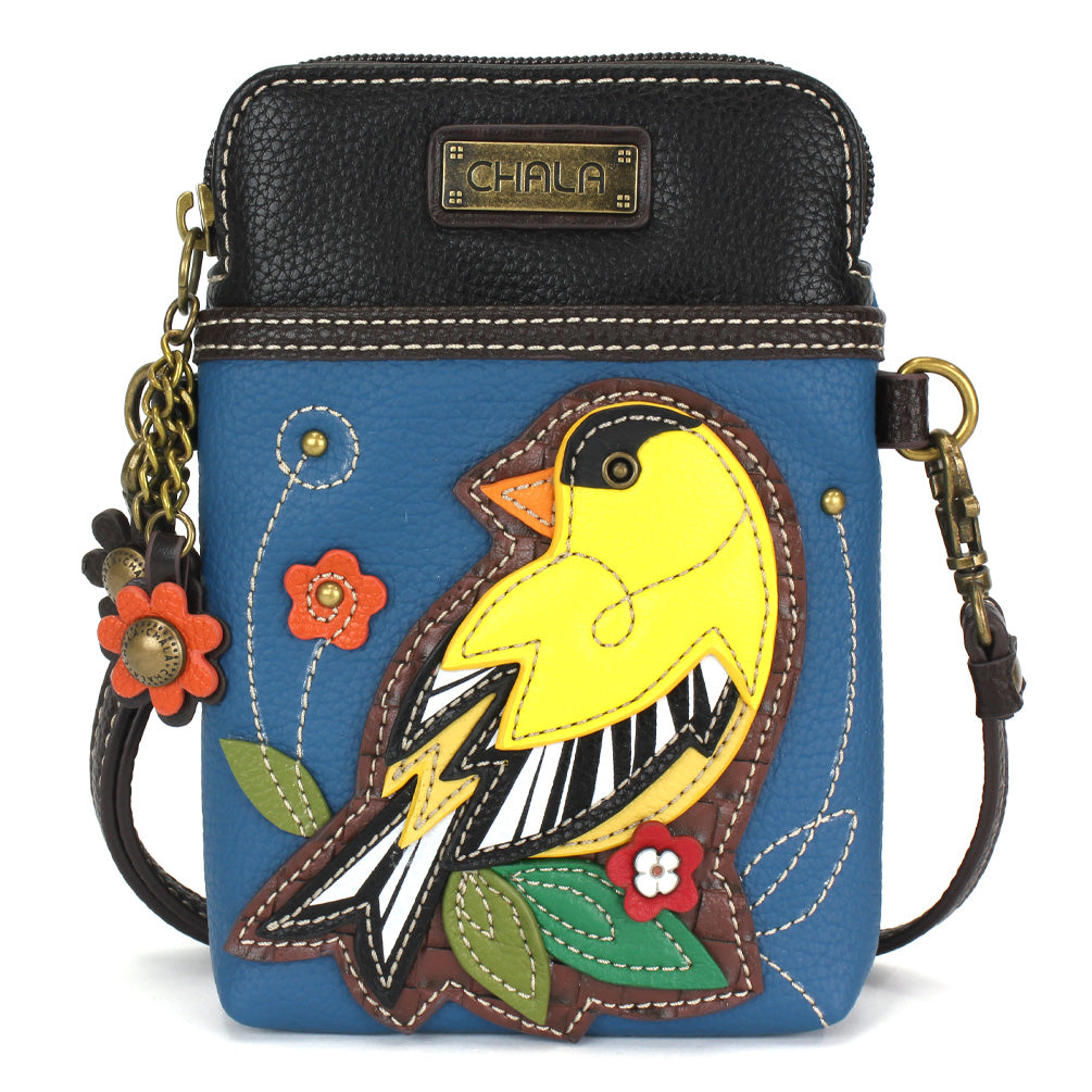 Chala Cellphone Xbody crossbody wallet - Goldfinch design