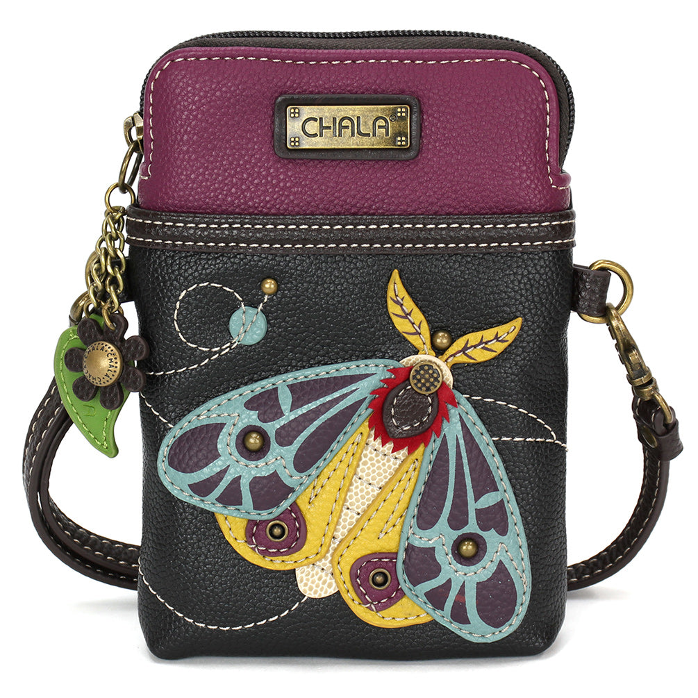 Chala Cellphone Xbody crossbody wallet - Moth design
