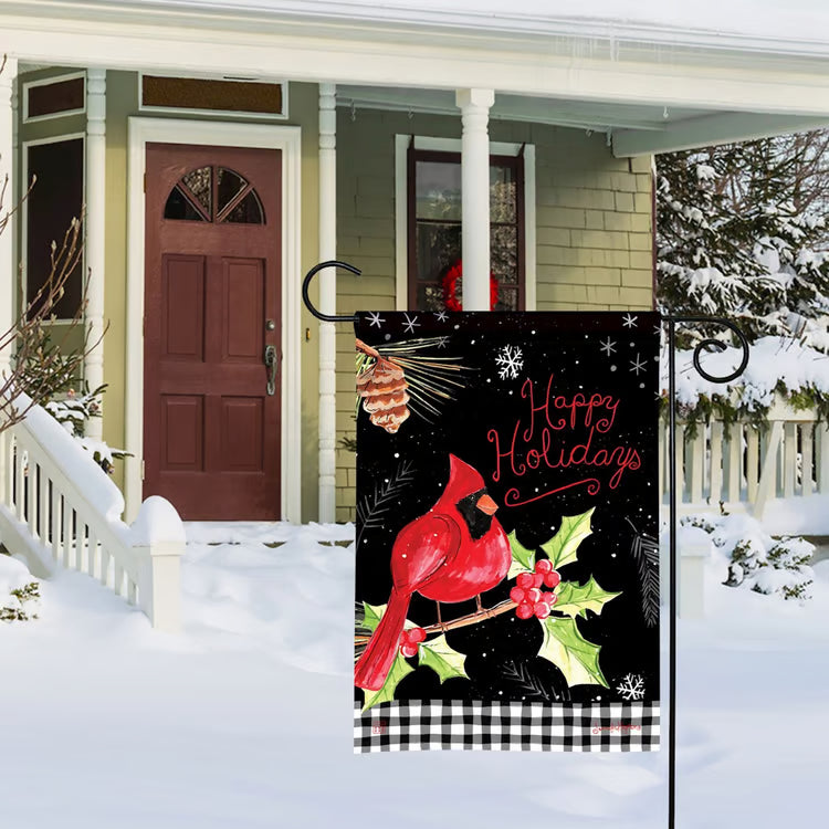 Holiday Cardinal Garden Flag