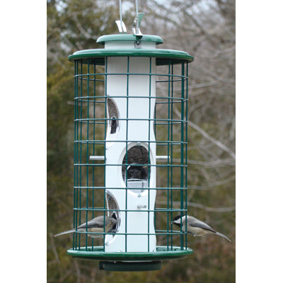 Heavy Duty Mixed Seed Tube Feeder - Caged 8" Diameter