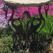 Crane laser cut birdbath base in garden setting with gold top