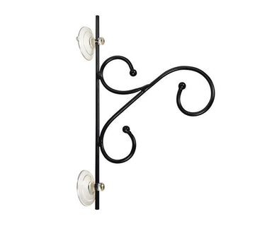 Black Metal Window Hanger - powder coated metal hook for bird feeders and wind chimes