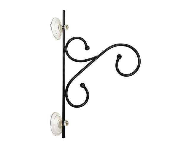 Black Metal Window Hanger - powder coated metal hook for bird feeders and wind chimes
