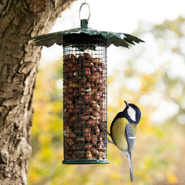 Nut Feeder w/ Leaf Roof