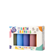 All five Pacha Bath Crayons colors laid out: Green Jeans, Blue-tiful, Razzy Berry, Think Pink, Sunny Daze