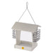Tall Hopper Bird Feeder with Suet Cages - Sea Salt Recycled Plastic - angled view