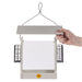 Birds Choice Tall Hopper Feeder w/ Suet Cages Sea Salt - roof lifted view