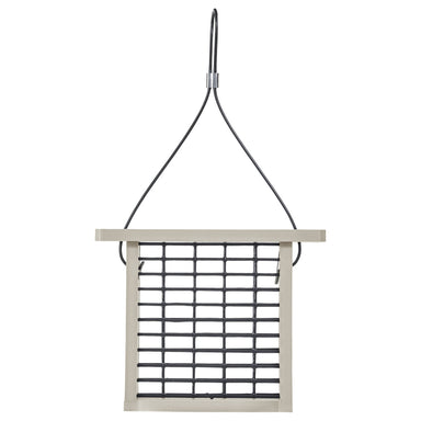 Green Solutions single cake suet feeder in Sea Salt recycled poly lumber, front view