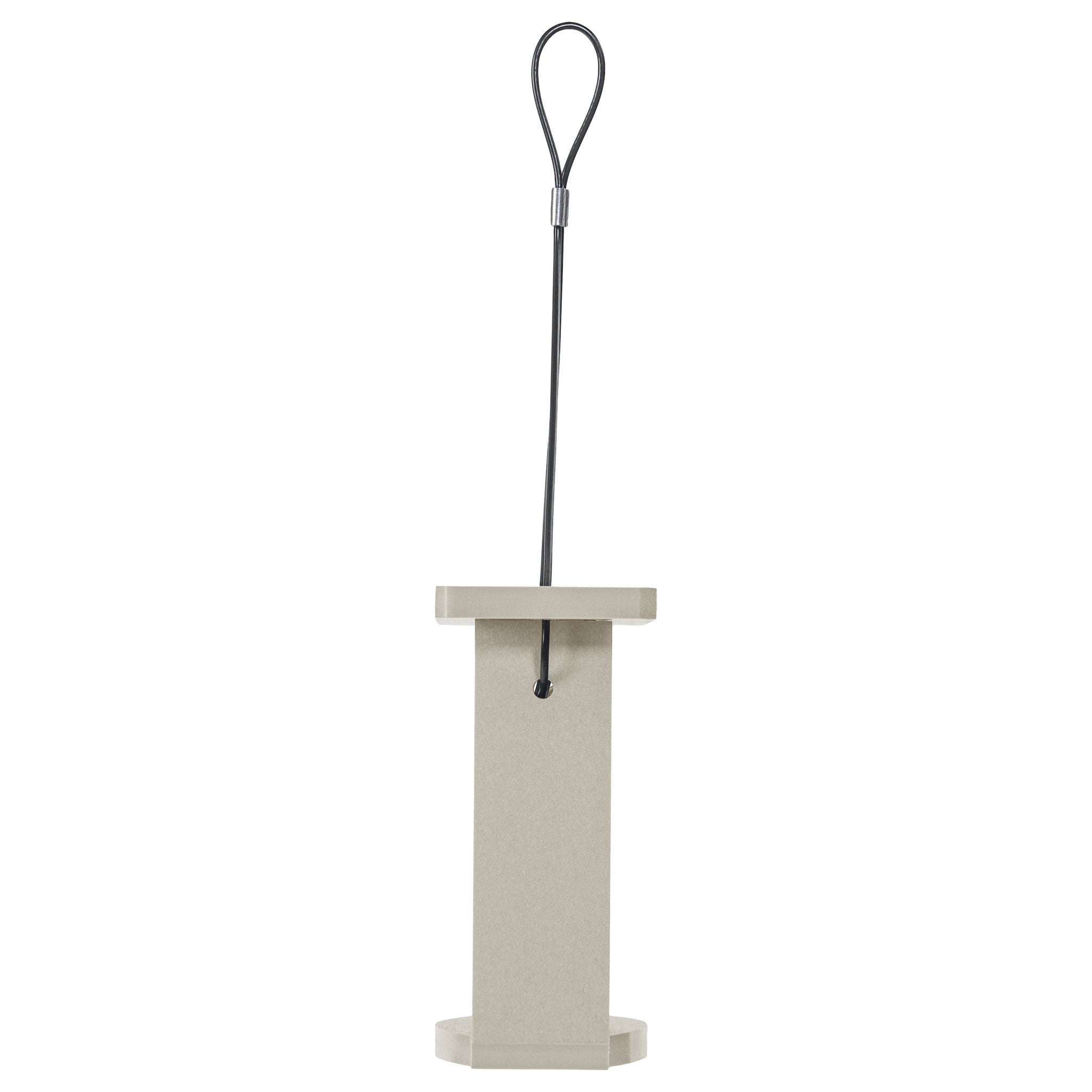 Sea Salt recycled plastic suet feeder with vinyl-coated suet cage screen open
