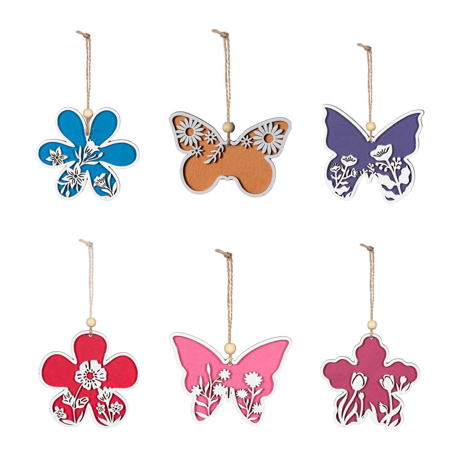 Petal & Plow Hanging Wood Ornament - Asst Designs