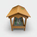 Ground Tray Recycled Feeder with Roof - Tan side view