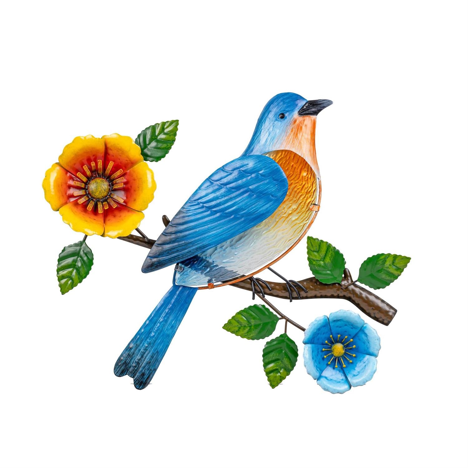 What She Shed Metal/Glass Bird on Branch Wall Decor