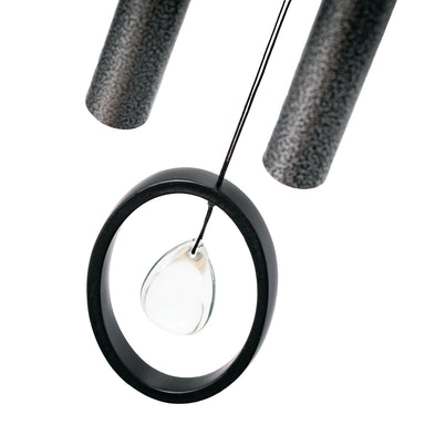 Woodstock Chimes of Crystal Silence wind chime detail - Large, Antique Silver