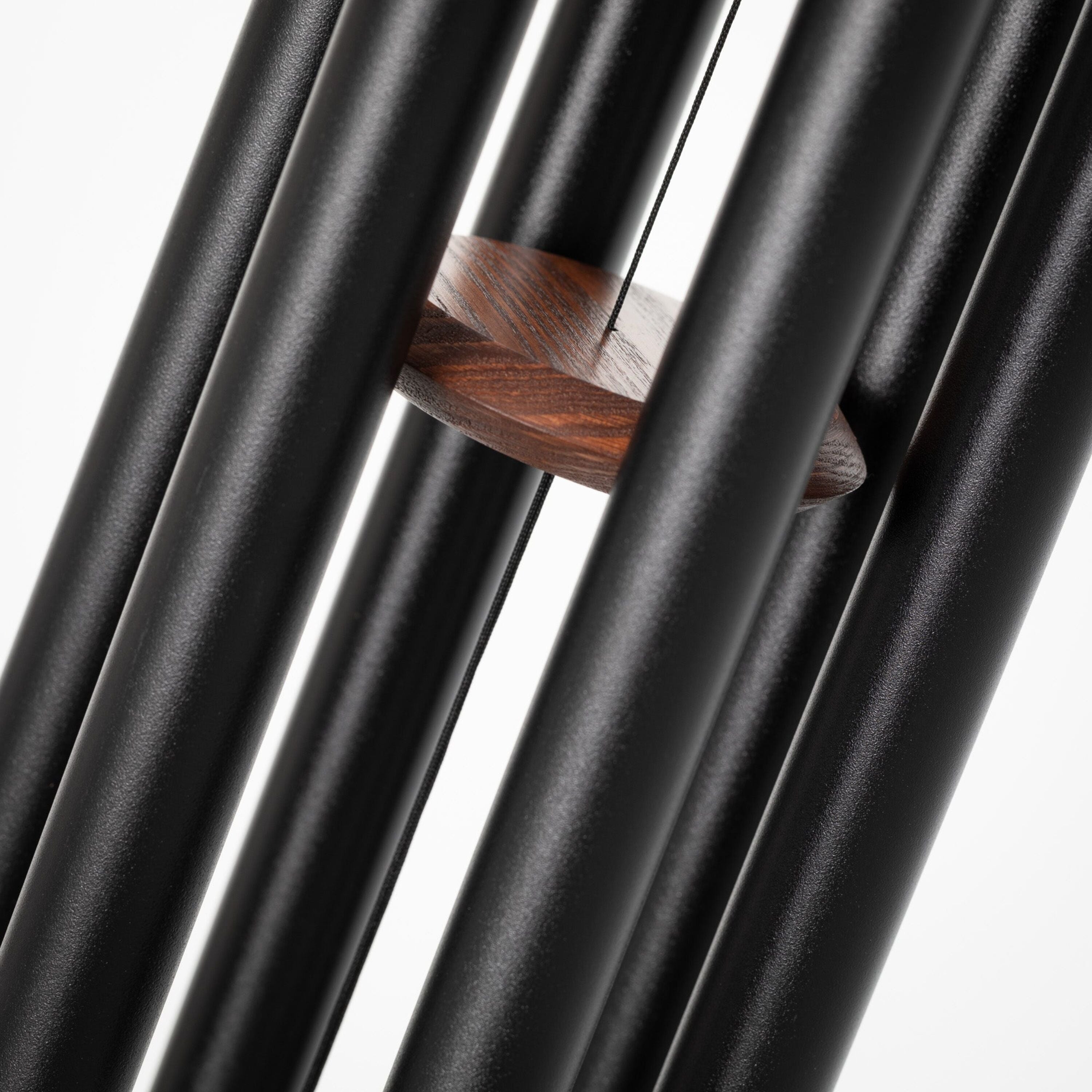 Chimes of Earth detail - satin black aluminum tubes