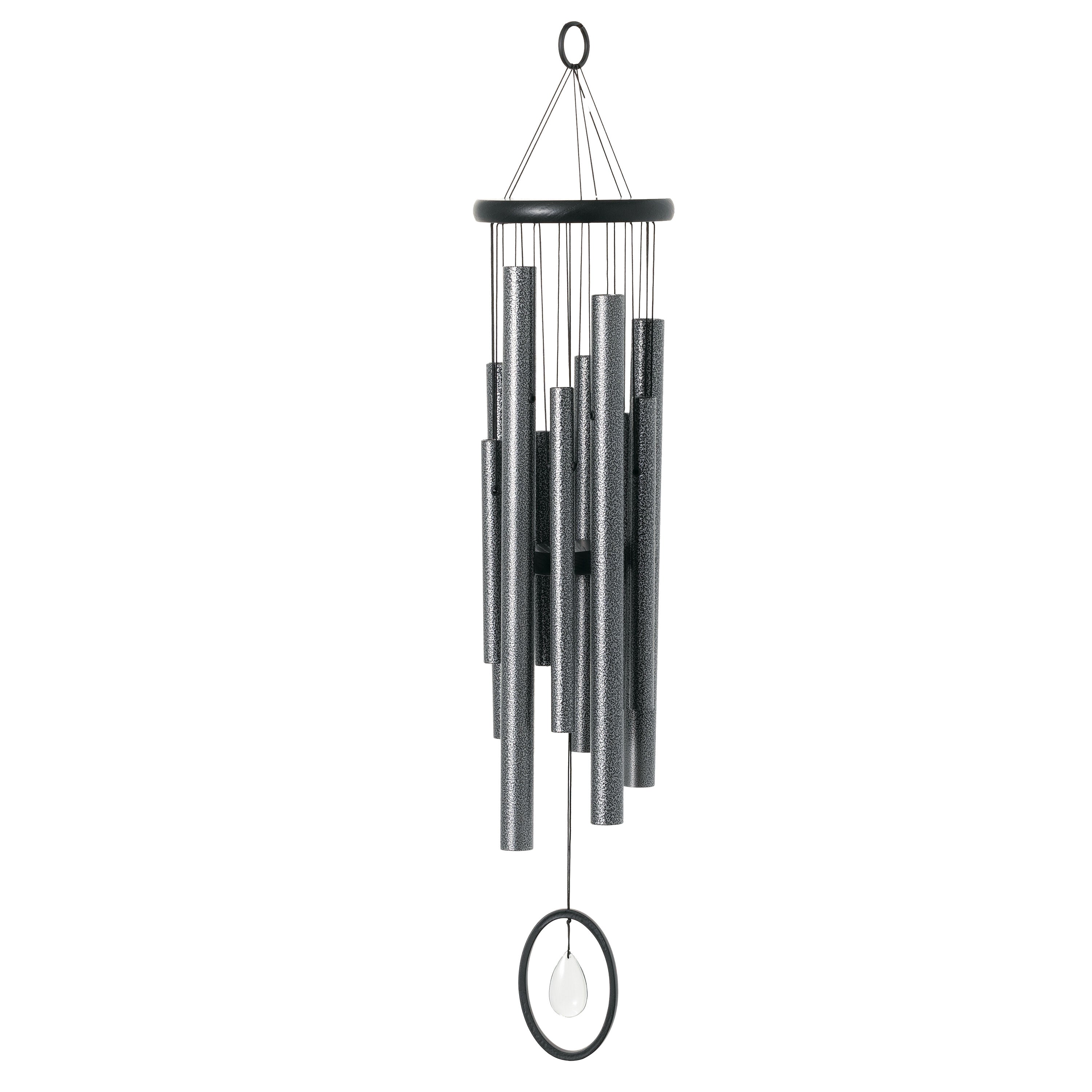 Woodstock Chimes of Crystal Silence wind chime - Large, Antique Silver, 27 in.