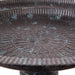 Detailed embossed pattern inside the cast aluminum birdbath basin