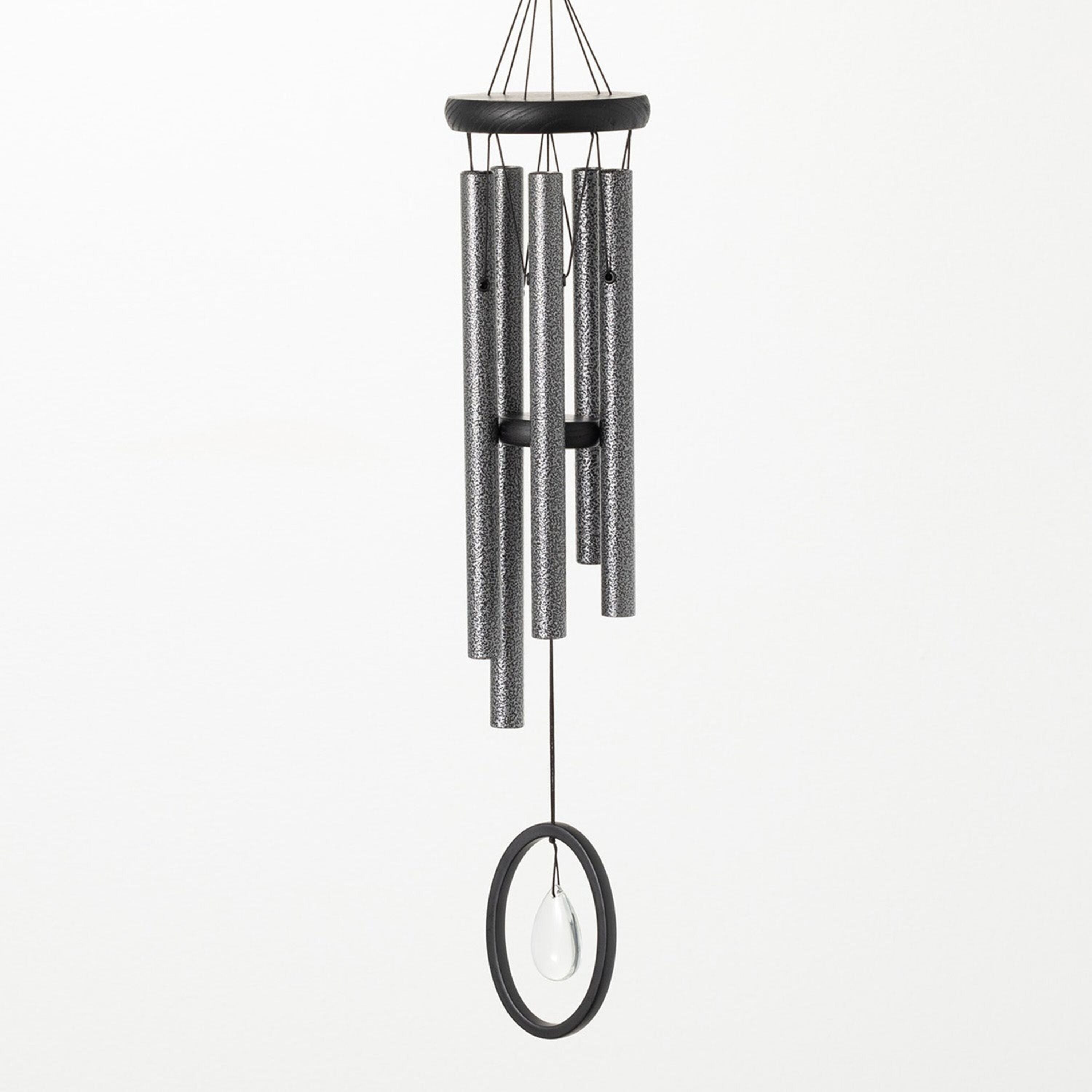 Woodstock Chimes of Crystal Silence wind chime - Small, Antique Silver, 21 in.