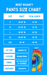 Size chart for Brief Insanity Winter Cardinal lounge pants, S to 2XL