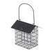 Modern Farmhouse Metal Double Suet Feeder in Black, angled view showing dual suet cages