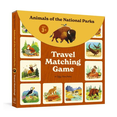 Animals of the National Parks Travel Matching Game box with bison illustration
